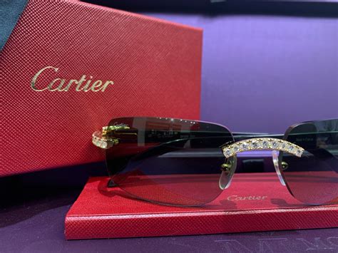 cartier sunglasses black|cartier sunglasses diamond cut.